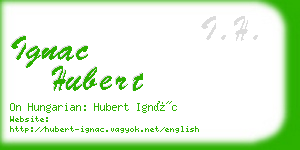 ignac hubert business card